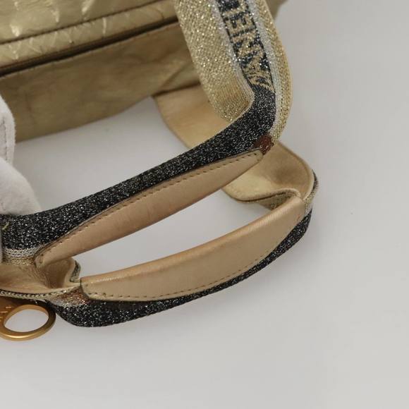 CHANEL Hand Bag Coated Canvas Gold Tone CC Auth 107865 - Picture 11 of 16